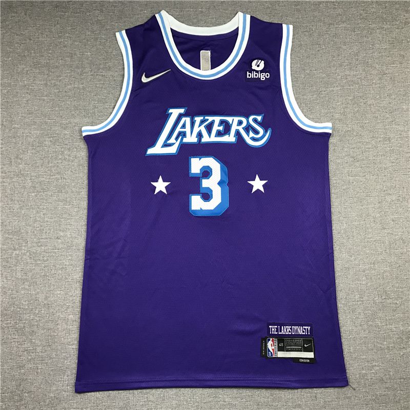 Men Los Angeles Lakers #3 Davis Blue 2022 City Edition Nike NBA Jersey